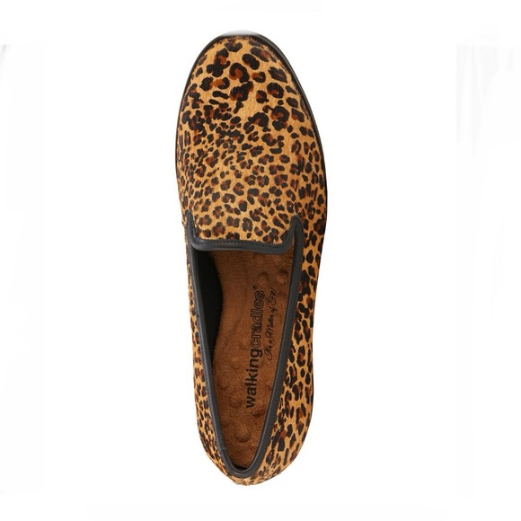 Walking Cradles Camel Leopard Print Wyatt Calf Hair Loafers Size 6 Narrow - Picture 6 of 9